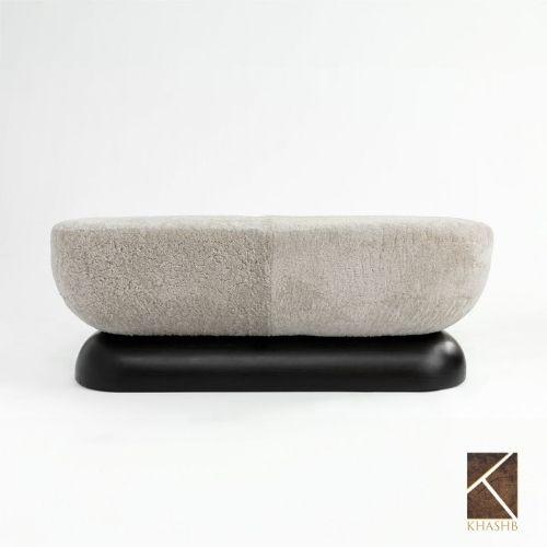 Monolith Segmented Suede Ottoman Bench