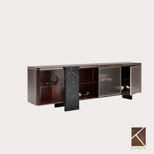 Obsidian Ridge Fluted Credenza