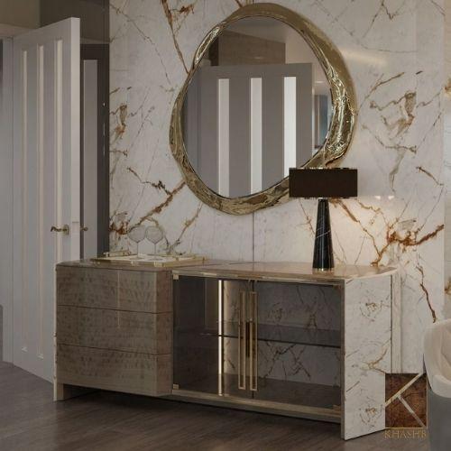 Calacatta Gold Glass Showcase Buffet