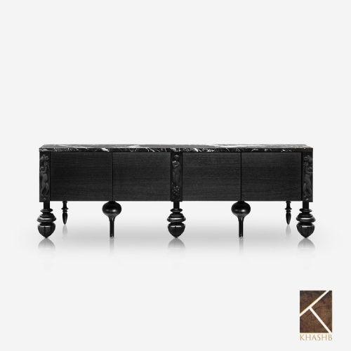 Neoclassical Nero Carved Sideboard