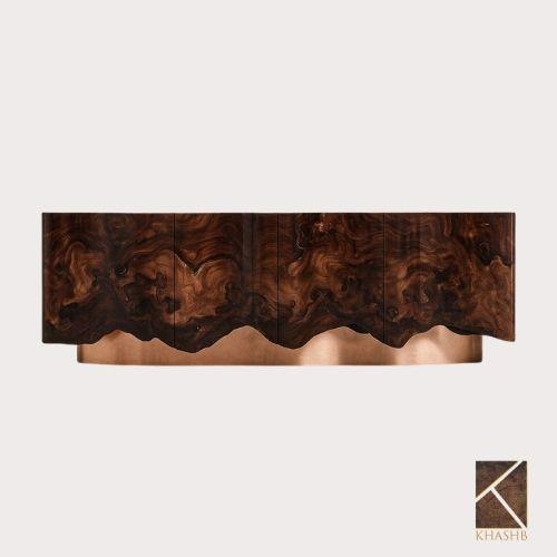 Macassar Root Wavy Burl Credenza