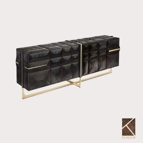 Geometric Cubist Pyramidal Credenza