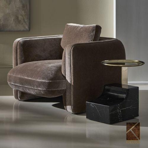 Velvet Block Armchair
