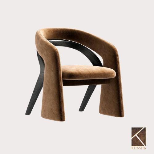 Sculptural Arch Velvet Armchair