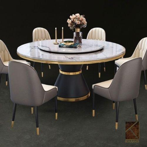 Venezia Marble Lazy-Suzy Round Table