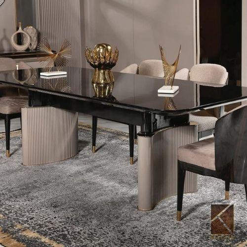 Obsidian Ribbon Fluted Table