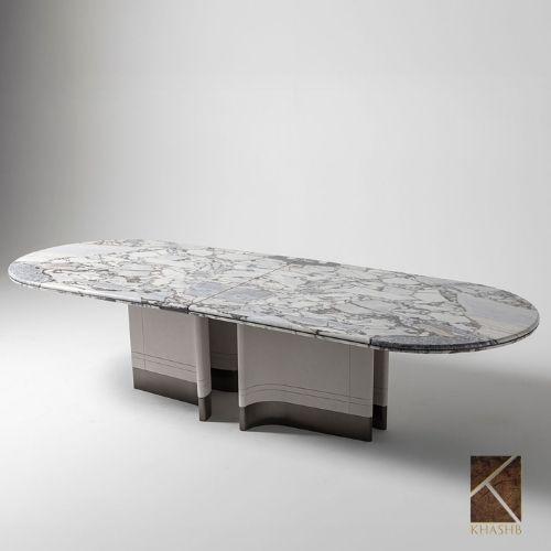 Invisible Grey Extending Oval Table