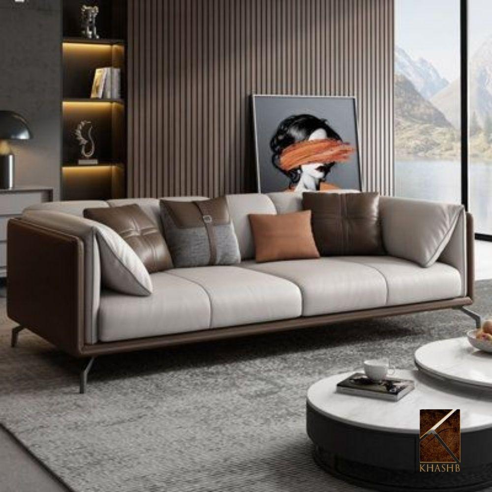 Saddle-Wrapped Linear Tuxedo Sofa