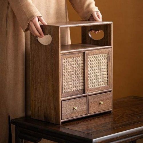 Woven Rattan Mini Sideboard