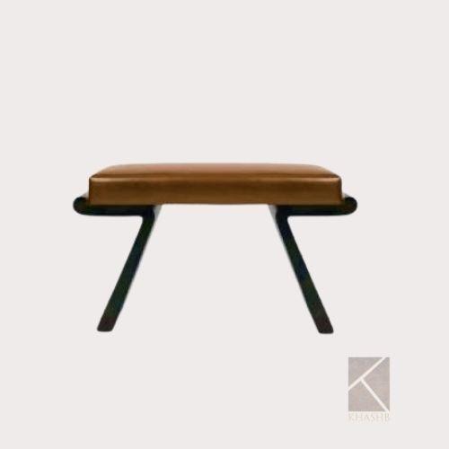 Leather Cushioned Stool