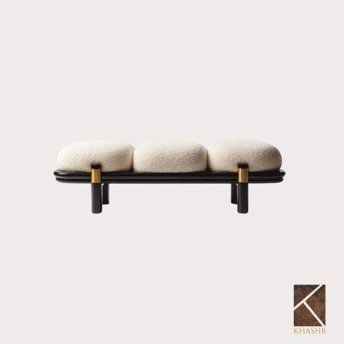 Stria Vertical Block Saddle Leather Bench