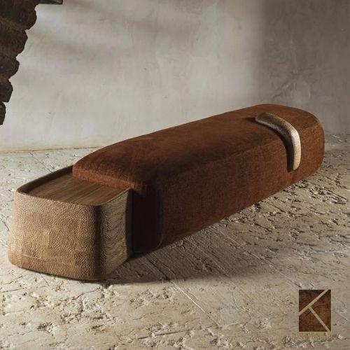 Neoclassical Nero Carved Accent Stool