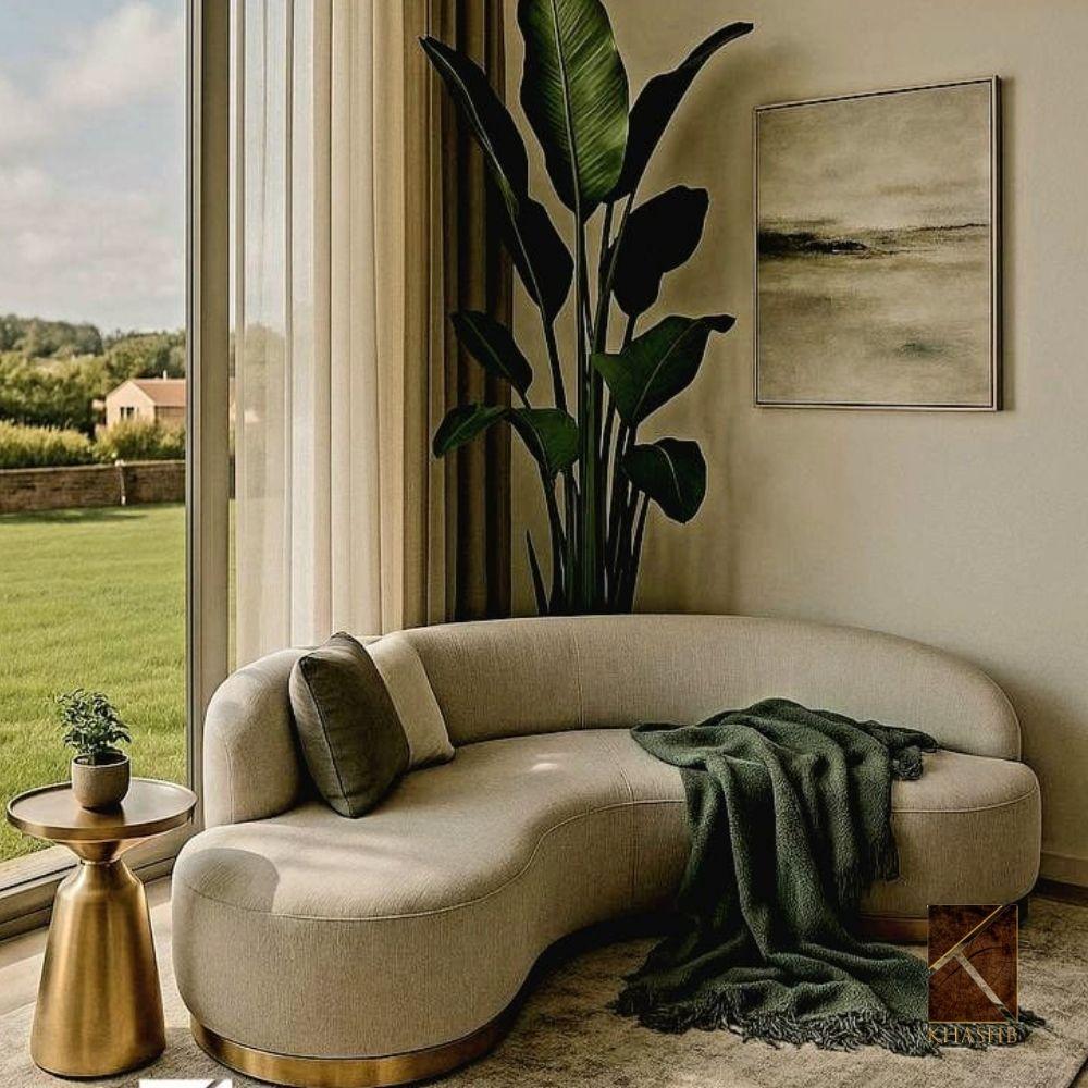 Contours Gilded-Base Wave Chaise
