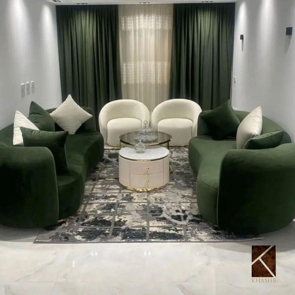 Vogue Crescent Emerald Lounge Pair